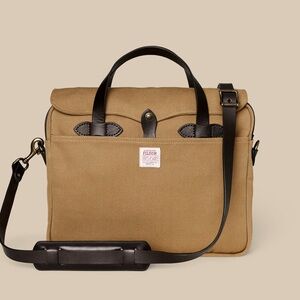 Filson rugged twill original briefcase tan